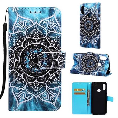Underwater Mandala Matte Leather Wallet Phone Case for Huawei Honor 8A