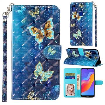 Rankine Butterfly 3D Leather Phone Holster Wallet Case for Huawei Honor 8A