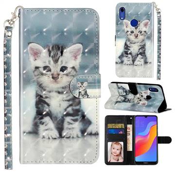Kitten Cat 3D Leather Phone Holster Wallet Case for Huawei Honor 8A