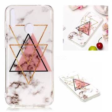 Inverted Triangle Powder Soft TPU Marble Pattern Phone Case for Huawei Honor 8C