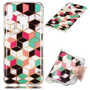 Three-dimensional Square Soft TPU Marble Pattern Phone Case for Huawei Honor 8C