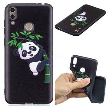 Bamboo Panda 3D Embossed Relief Black Soft Back Cover for Huawei Honor 8C