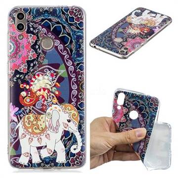 Totem Flower Elephant Super Clear Soft TPU Back Cover for Huawei Honor 8C