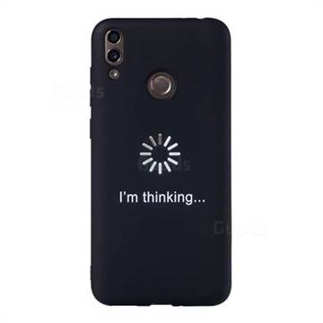 Thinking Stick Figure Matte Black TPU Phone Cover for Huawei Honor 8C
