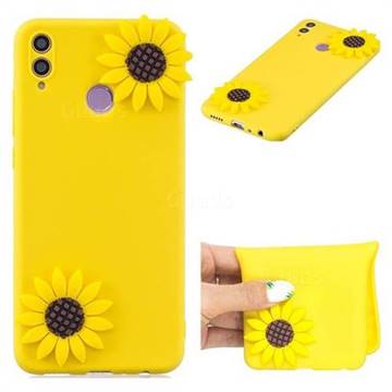 Yellow Sunflower Soft 3D Silicone Case for Huawei Honor 8C