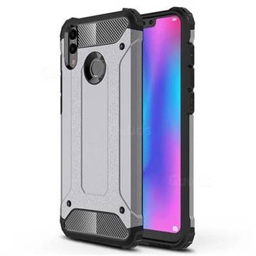 King Kong Armor Premium Shockproof Dual Layer Rugged Hard Cover for Huawei Honor 8C - Silver Grey