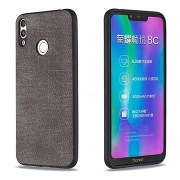 Canvas Cloth Coated Soft Phone Cover for Huawei Honor 8C - Dark Gray