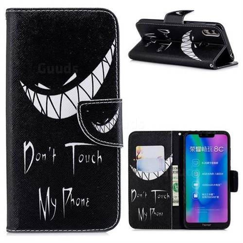 Crooked Grin Leather Wallet Case for Huawei Honor 8C