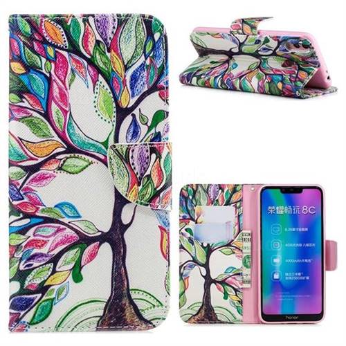 The Tree of Life Leather Wallet Case for Huawei Honor 8C