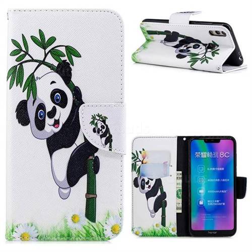 Bamboo Panda Leather Wallet Case for Huawei Honor 8C