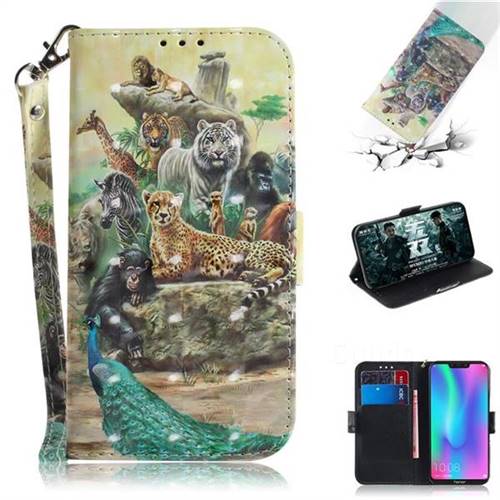Beast Zoo 3D Painted Leather Wallet Phone Case for Huawei Honor 8C
