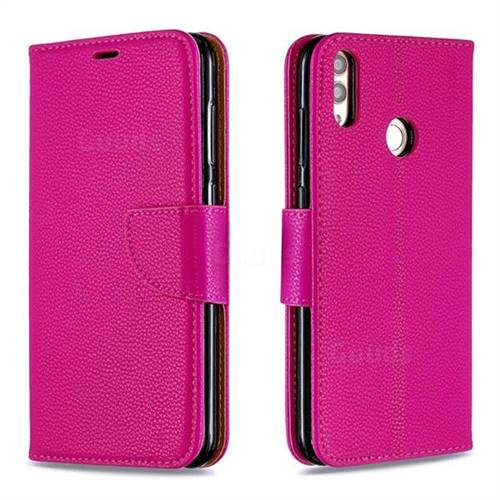 Classic Luxury Litchi Leather Phone Wallet Case for Huawei Honor 8C - Rose