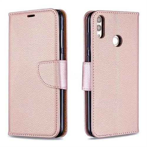 Classic Luxury Litchi Leather Phone Wallet Case for Huawei Honor 8C - Golden
