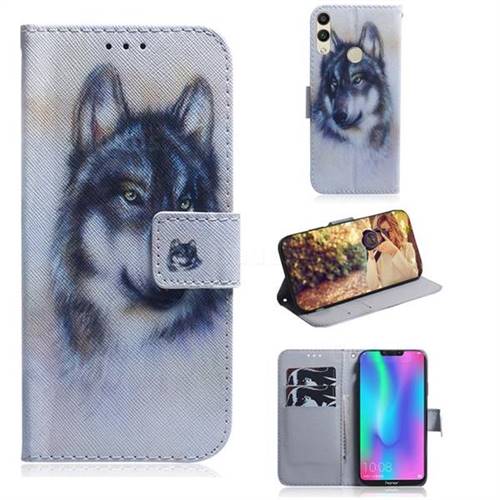 Snow Wolf PU Leather Wallet Case for Huawei Honor 8C