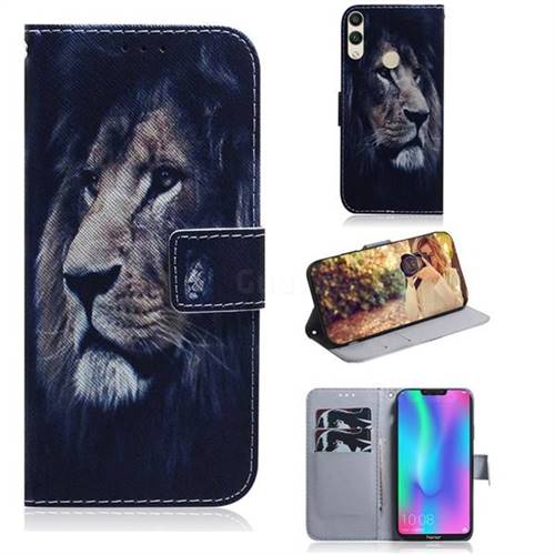Lion Face PU Leather Wallet Case for Huawei Honor 8C