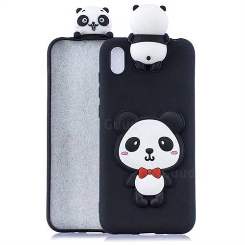 Red Bow Panda Soft 3D Climbing Doll Soft Case for Huawei Honor 8S(2019)