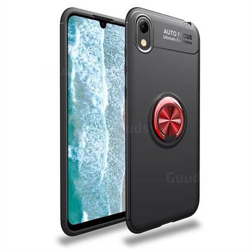 Auto Focus Invisible Ring Holder Soft Phone Case for Huawei Honor 8S(2019) - Black Red