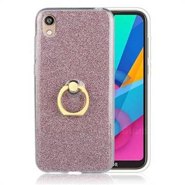 Luxury Soft TPU Glitter Back Ring Cover with 360 Rotate Finger Holder Buckle for Huawei Honor 8S(2019) - Pink