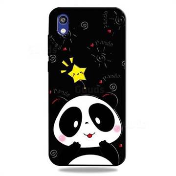 Cute Bear 3D Embossed Relief Black TPU Cell Phone Back Cover for Huawei Honor 8S(2019)