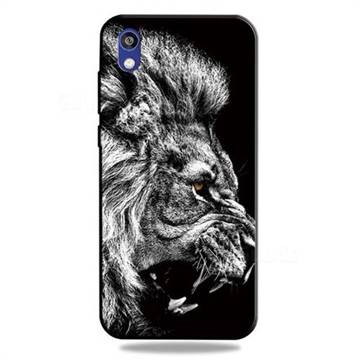 Lion 3D Embossed Relief Black TPU Cell Phone Back Cover for Huawei Honor 8S(2019)