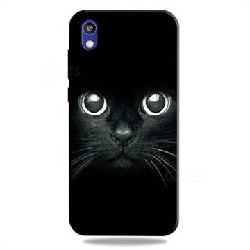 Bearded Feline 3D Embossed Relief Black TPU Cell Phone Back Cover for Huawei Honor 8S(2019)