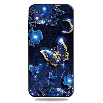 Phnom Penh Butterfly 3D Embossed Relief Black TPU Cell Phone Back Cover for Huawei Honor 8S(2019)