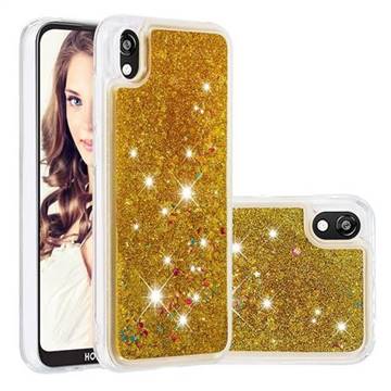 Dynamic Liquid Glitter Quicksand Sequins TPU Phone Case for Huawei Honor 8S(2019) - Golden