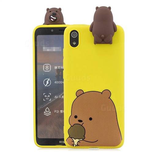 Brown Bear Soft 3D Climbing Doll Stand Soft Case for Huawei Honor 8S(2019)
