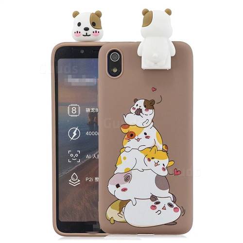 Hamster Family Soft 3D Climbing Doll Stand Soft Case for Huawei Honor 8S(2019)