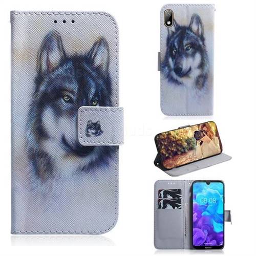 Snow Wolf PU Leather Wallet Case for Huawei Honor 8S(2019)