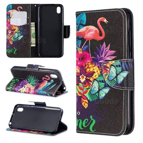 Flowers Flamingos Leather Wallet Case for Huawei Honor 8S(2019)