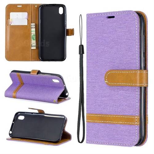 Jeans Cowboy Denim Leather Wallet Case for Huawei Honor 8S(2019) - Purple