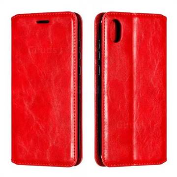 Retro Slim Magnetic Crazy Horse PU Leather Wallet Case for Huawei Honor 8S(2019) - Red