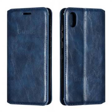 Retro Slim Magnetic Crazy Horse PU Leather Wallet Case for Huawei Honor 8S(2019) - Blue