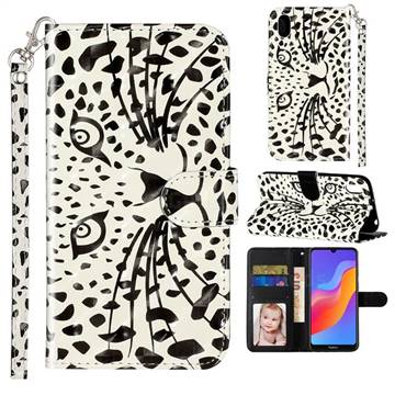 Leopard Panther 3D Leather Phone Holster Wallet Case for Huawei Honor 8S(2019)