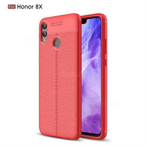 Luxury Auto Focus Litchi Texture Silicone TPU Back Cover for Huawei Honor 8X - Red