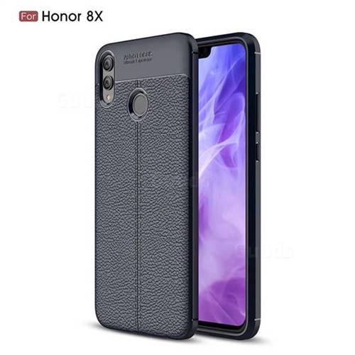 Luxury Auto Focus Litchi Texture Silicone TPU Back Cover for Huawei Honor 8X - Dark Blue