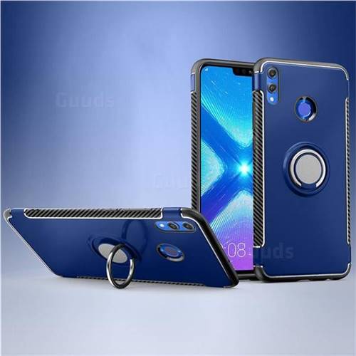 Armor Anti Drop Carbon PC + Silicon Invisible Ring Holder Phone Case for Huawei Honor 8X - Sapphire