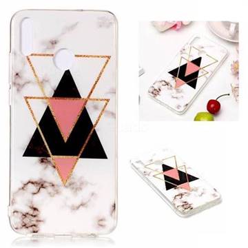 Inverted Triangle Black Soft TPU Marble Pattern Phone Case for Huawei Honor 8X