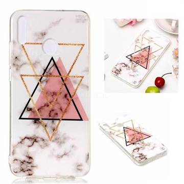 Inverted Triangle Powder Soft TPU Marble Pattern Phone Case for Huawei Honor 8X