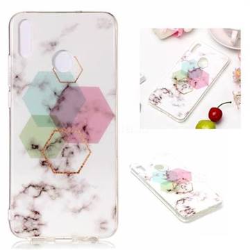 Hexagonal Soft TPU Marble Pattern Phone Case for Huawei Honor 8X