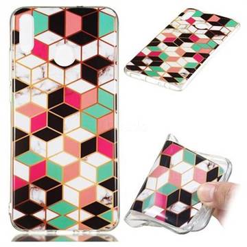 Three-dimensional Square Soft TPU Marble Pattern Phone Case for Huawei Honor 8X
