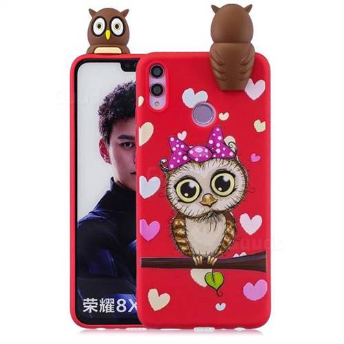 Bow Owl Soft 3D Climbing Doll Soft Case for Huawei Honor 8X