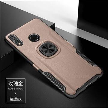 Knight Armor Anti Drop PC + Silicone Invisible Ring Holder Phone Cover for Huawei Honor 8X - Rose Gold