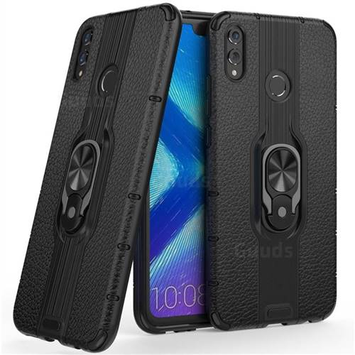 Alita Battle Angel Armor Metal Ring Grip Shockproof Dual Layer Rugged Hard Cover for Huawei Honor 8X - Black