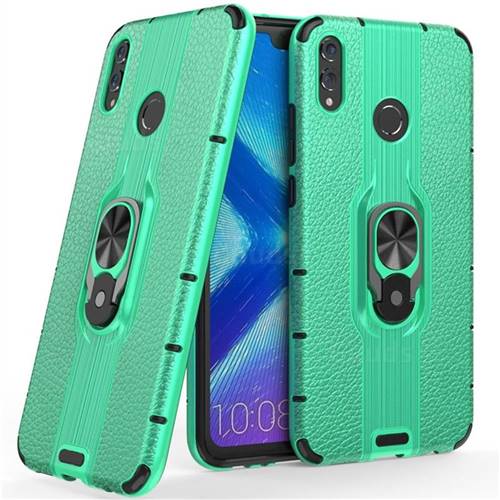 Alita Battle Angel Armor Metal Ring Grip Shockproof Dual Layer Rugged Hard Cover for Huawei Honor 8X - Green