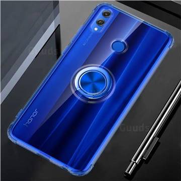 Anti-fall Invisible Press Bounce Ring Holder Phone Cover for Huawei Honor 8X - Sapphire Blue