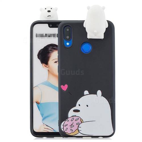 Big White Bear Soft 3D Climbing Doll Stand Soft Case for Huawei Honor 8X