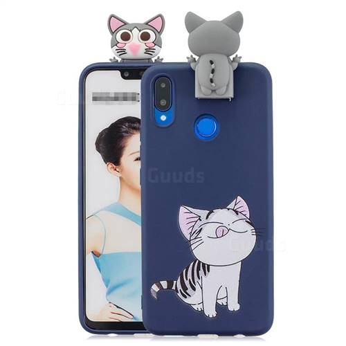 Grinning Cat Soft 3D Climbing Doll Stand Soft Case for Huawei Honor 8X