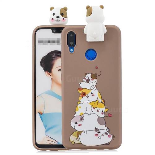 Hamster Family Soft 3D Climbing Doll Stand Soft Case for Huawei Honor 8X